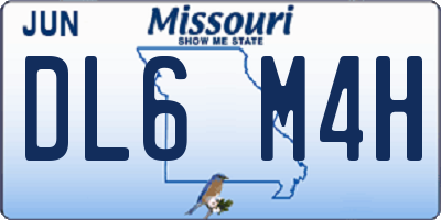 MO license plate DL6M4H