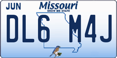 MO license plate DL6M4J
