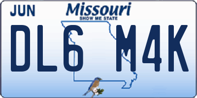 MO license plate DL6M4K
