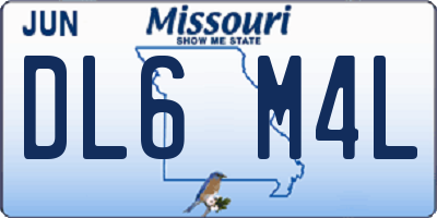 MO license plate DL6M4L