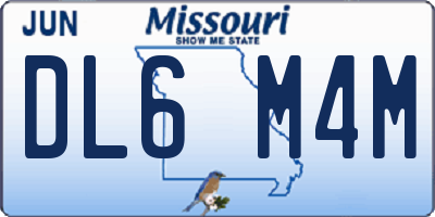 MO license plate DL6M4M