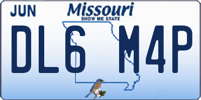 MO license plate DL6M4P
