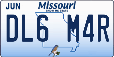 MO license plate DL6M4R
