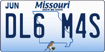 MO license plate DL6M4S