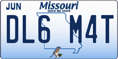 MO license plate DL6M4T