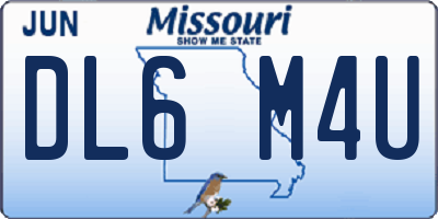 MO license plate DL6M4U