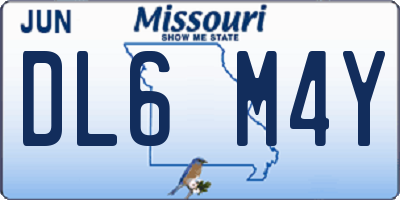 MO license plate DL6M4Y