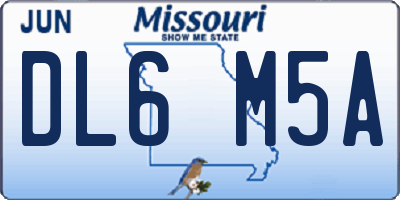 MO license plate DL6M5A