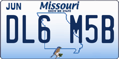 MO license plate DL6M5B