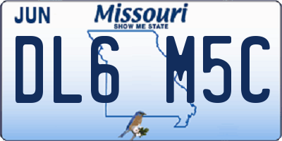 MO license plate DL6M5C