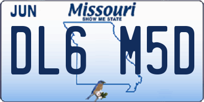 MO license plate DL6M5D