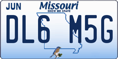 MO license plate DL6M5G