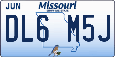 MO license plate DL6M5J