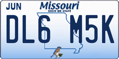 MO license plate DL6M5K