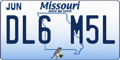 MO license plate DL6M5L