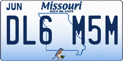 MO license plate DL6M5M