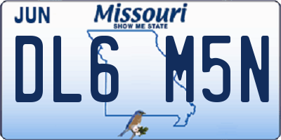 MO license plate DL6M5N