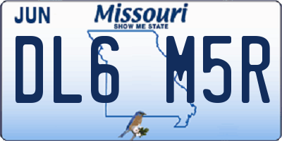 MO license plate DL6M5R