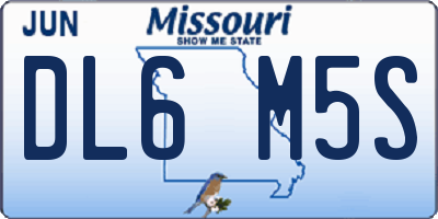 MO license plate DL6M5S