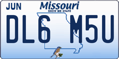 MO license plate DL6M5U