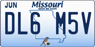 MO license plate DL6M5V