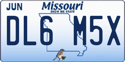 MO license plate DL6M5X