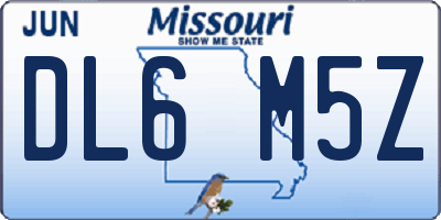MO license plate DL6M5Z