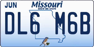 MO license plate DL6M6B