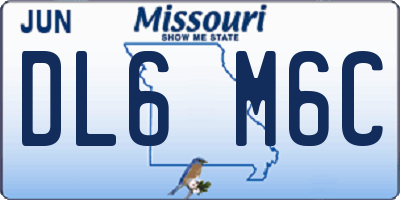 MO license plate DL6M6C