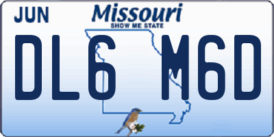 MO license plate DL6M6D