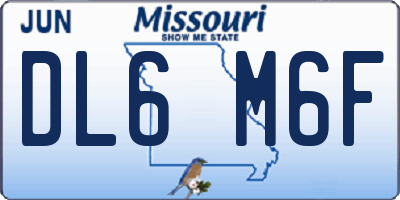 MO license plate DL6M6F