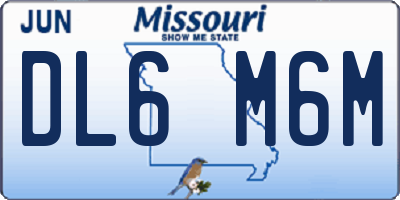MO license plate DL6M6M