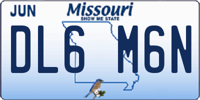 MO license plate DL6M6N