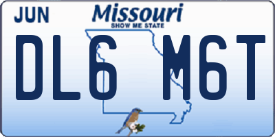 MO license plate DL6M6T
