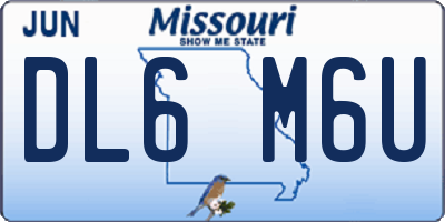 MO license plate DL6M6U