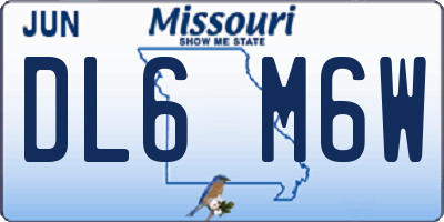 MO license plate DL6M6W