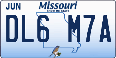 MO license plate DL6M7A