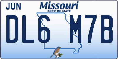 MO license plate DL6M7B