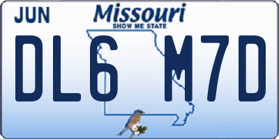 MO license plate DL6M7D