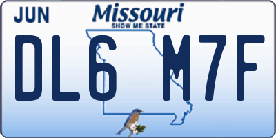 MO license plate DL6M7F