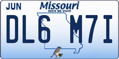 MO license plate DL6M7I