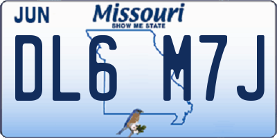 MO license plate DL6M7J