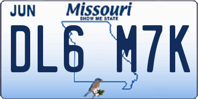 MO license plate DL6M7K