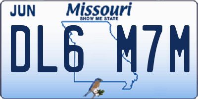 MO license plate DL6M7M