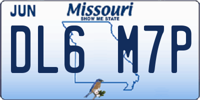 MO license plate DL6M7P