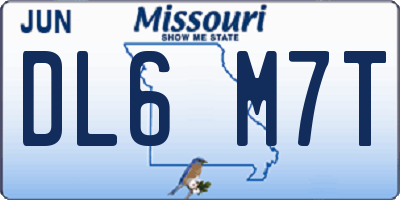 MO license plate DL6M7T