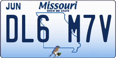 MO license plate DL6M7V