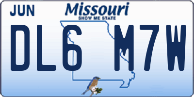 MO license plate DL6M7W