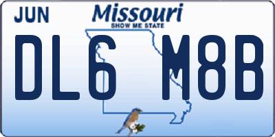 MO license plate DL6M8B