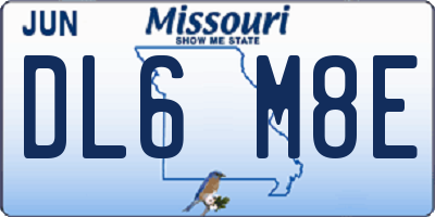 MO license plate DL6M8E